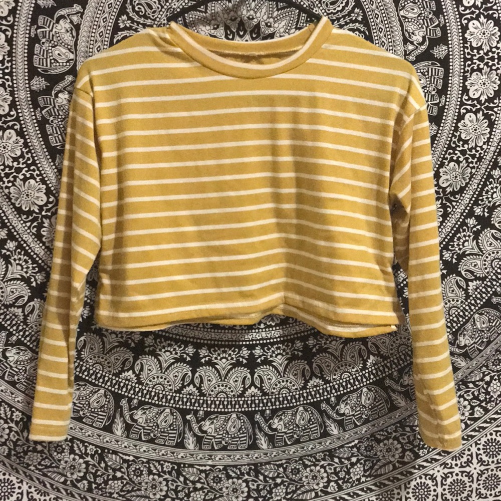 NWOT Yellow Striped Long Sleeve Top